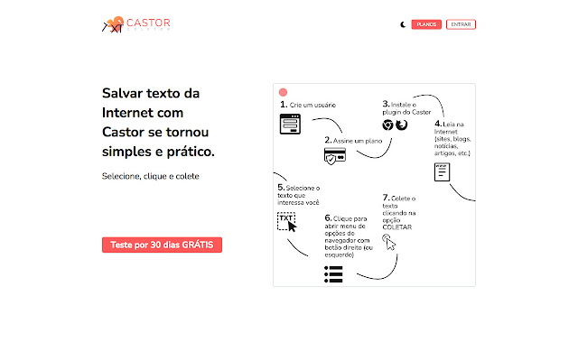 Castor - Colete texto mais rápido que nunca chrome extension