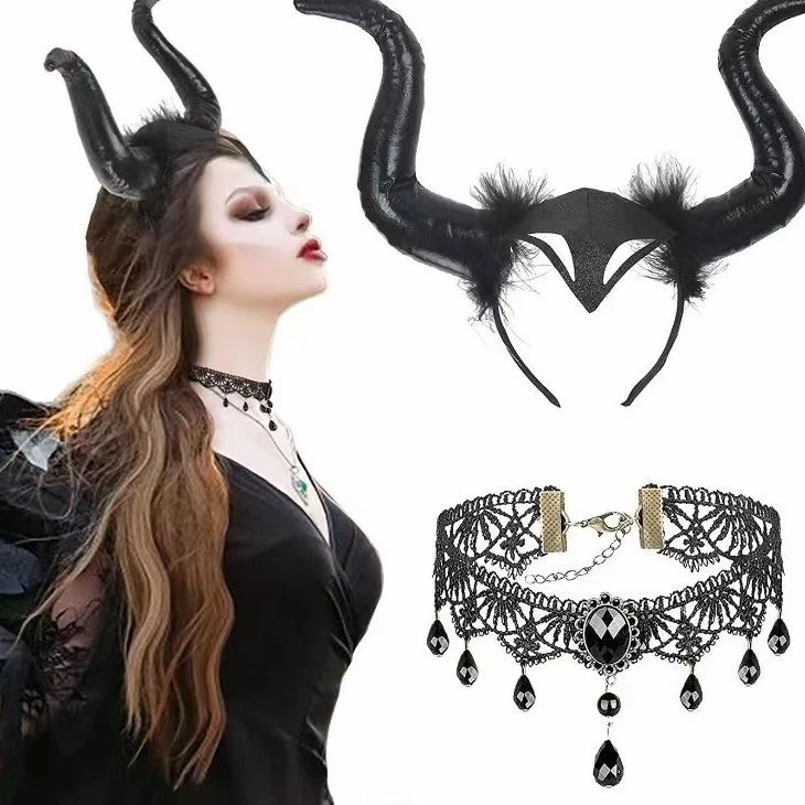Title 1, Diadema de Cuernos de Demonio para Halloween Ac...