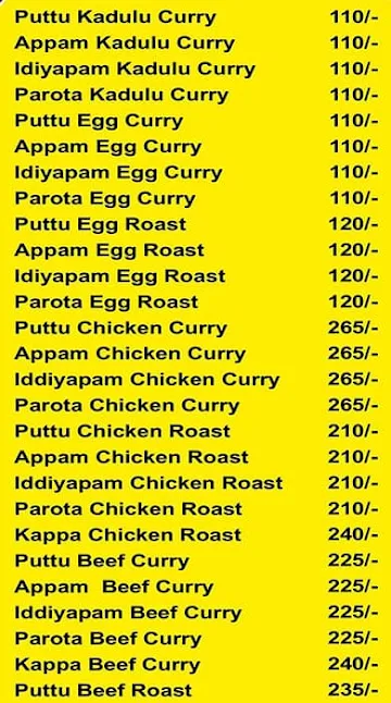 Taste Of Kerala menu 