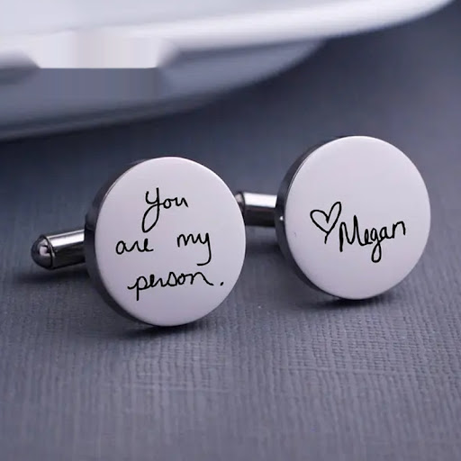Title 2, Mens Suit High-Grade Cufflinks with Engraved N...