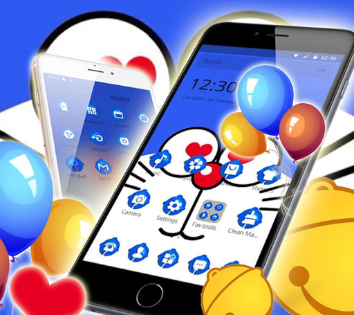 Download Blue Cat Cartoon Theme On Pc Mac With Appkiwi Apk Downloader