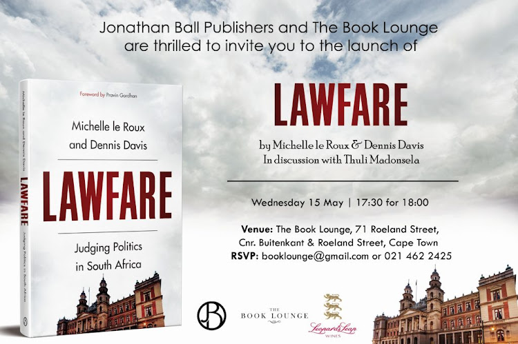 'Lawfare' is being launched in Cape Town on Wednesday, May 15.