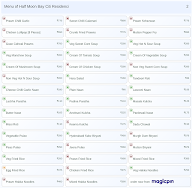 Half Moon Bay Citi Residenci menu 2