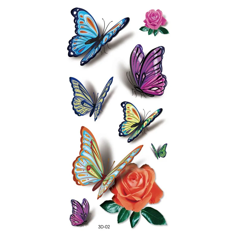 Title 37, Pegatinas de tatuaje de rosas con impresión a c...