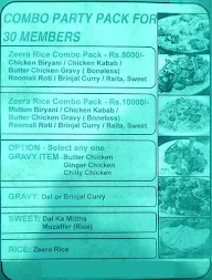 Moghul Durbar Restaurant menu 1