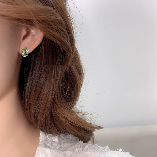 Title 4, Womens Temperament Shaped Olive Green Zircon S...