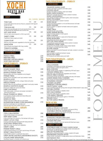 Xochi Bar menu 