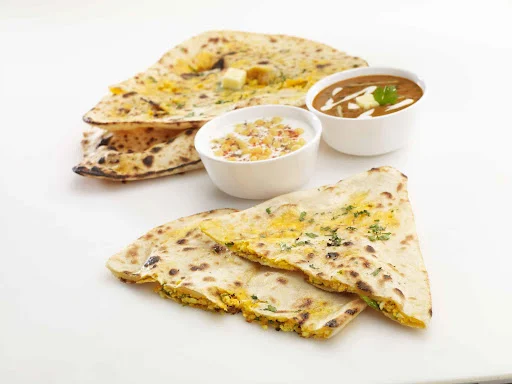 Paneer Naan With Dal And Raita