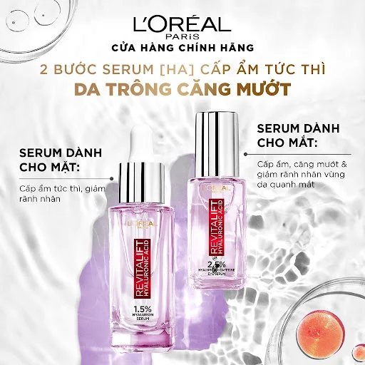 Serum giảm bọng mắt & làm đầy rãnh nhăn Revitalift 2.5% Hyaluronic Acid+Caffeine 20ml