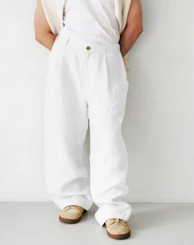 Erkek Keten Gevşek Jogger Pantolon - 2