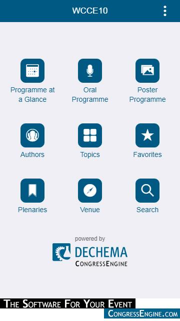DECHEMA CongressEngine / WCCE10 Screen 1