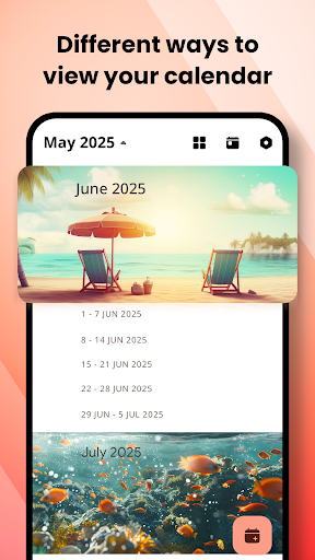 Screenshot Calendar : events of 2025