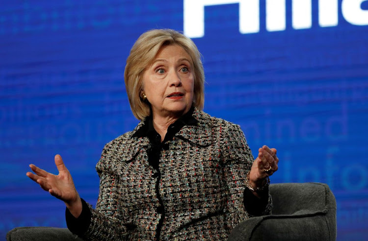 Hillary Clinton speaks at a panel for the Hulu documentary during the Winter Television Critics Association Press Tour in Pasadena, the US, on January 17 2020. Picture: REUTERS/MARIO ANZUONI