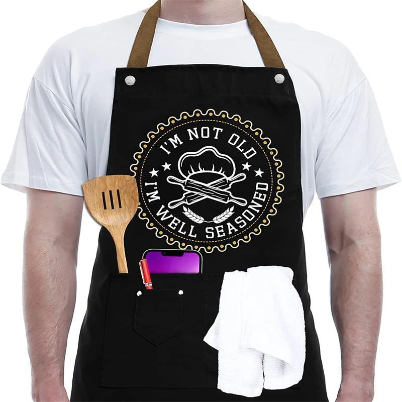Men's Apron Halter with Contrast Color for Barbecue, Cooking and Grilling Overalls, Comfortable and Stylish Design