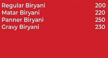 Bingers Biryani menu 