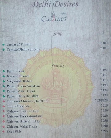 Maharashtra Sadan menu 