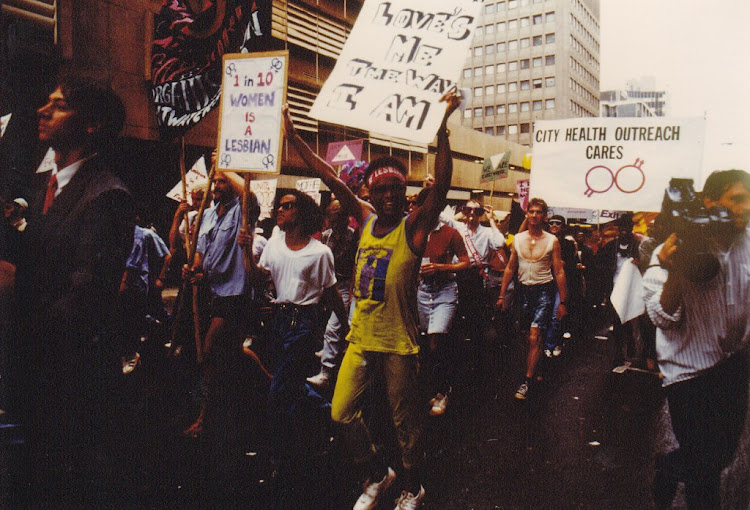 SA's first gay pride march in 1990 in Hillbrow.