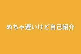 めちゃ遅いけど自己紹介