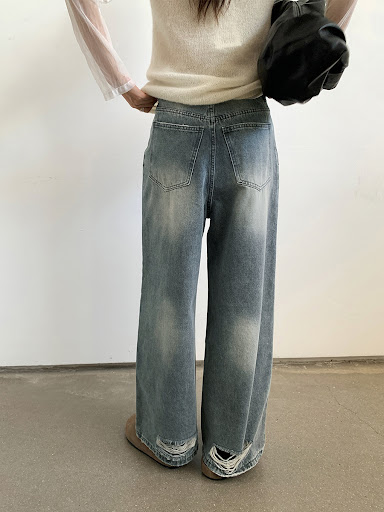 Title 2, Straight Ripped Jeans Effortless Style and Ulti...