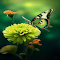 Item logo image for Green chrysanthemum and butterfly wallpaper
