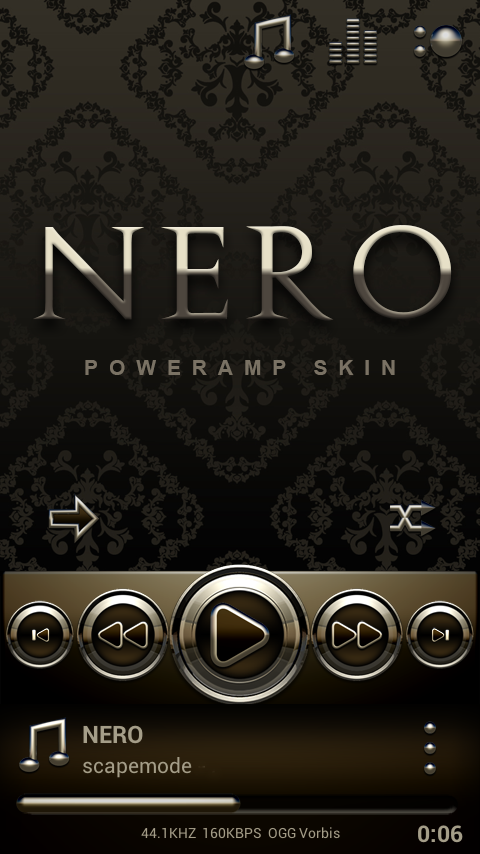 NERO skin for Poweramp Screen 1