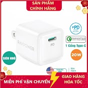 Củ Sạc Nhanh Siêu Nhỏ Ravpower Rp - Pc150 Usb Type C Pd 20W Pd/Pps/Qc