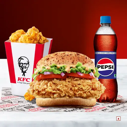 Spicy Zinger Burger And Popcorn Meal