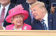 Queen Elizabeth II and US President Donald Trump participate in an event to commemorate the 75th anniversary of D-Day, in Portsmouth, Britain, on June 5 2019. 