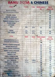 Ramu Dosa Wala menu 1