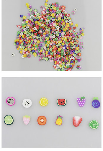 Title 4, Soft clay fruit slice 1000 pieces mixed Nail je...