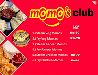 Momo’s Club menu 1