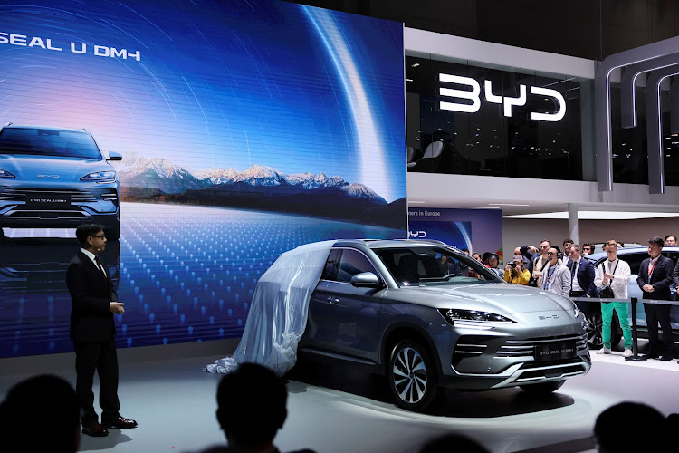 BYD unveils a new car at the 91st Geneva Auto Show in February 2024. Picture: REUTERS