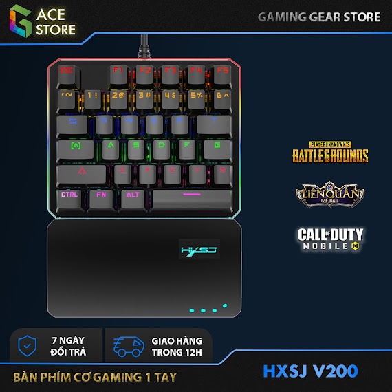 [Mã Skamsale11 Giảm 10% Đơn 200K] Hxsj V200 | Bàn Phím Cơ Gaming Một Tay