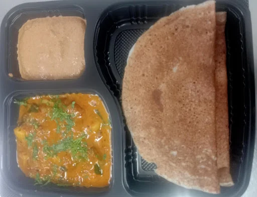 Fish Curry Mini Meal With Multigrain Dosa Served With Palli Chutney