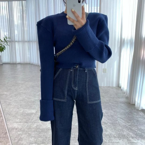 Title 4, Herbst & Winter Jeanshose mit weitem Bein, hohe...