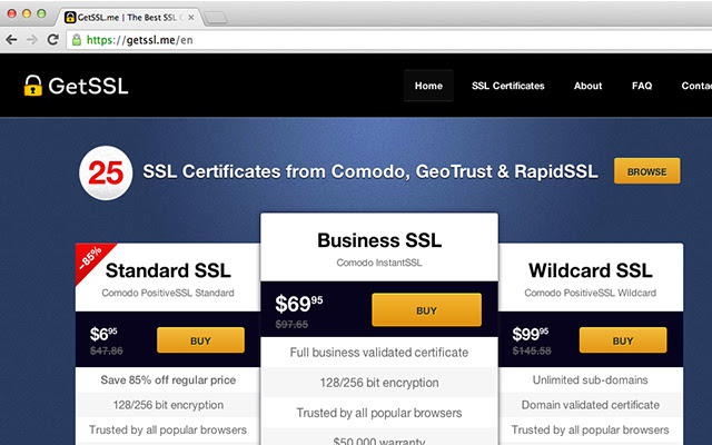 GetSSL.me - SSL Certificate Store chrome extension