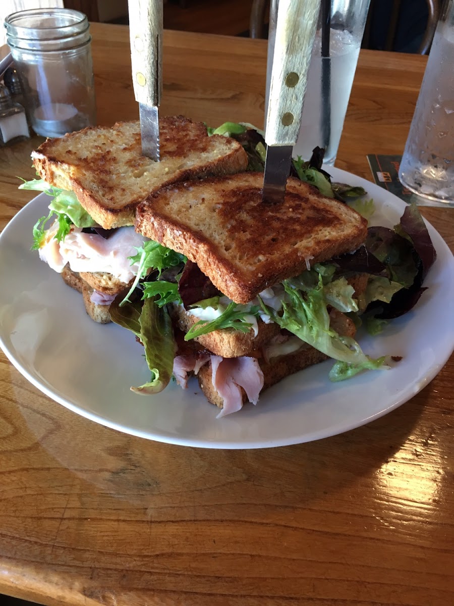 club sandwich on GF bread