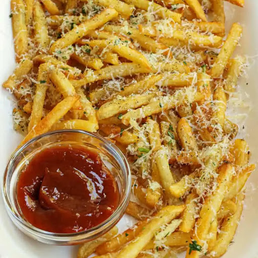 So much better than regular fries, these buttery, tasty, and easy Garlic Parmesan Fries are made in less than 20 minutes with common ingredients.