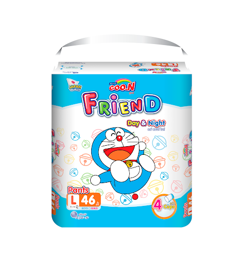 Tã bỉm quần Goon Friend L46 (9kg - 14kg) bịch 46 miếng - Date 06/2023