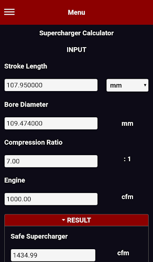 Supercharger Calculator