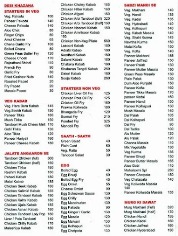 Mahalaxmi Garden menu 