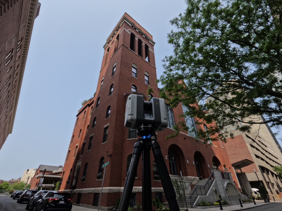 Our Leica RTC360 completing exterior scans of St. Cecilia Parish