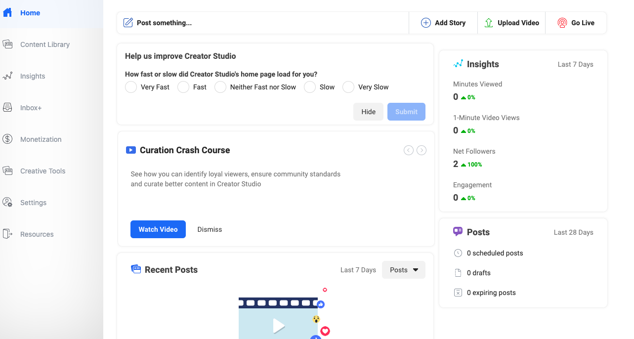 Creator Studio Dashboard 