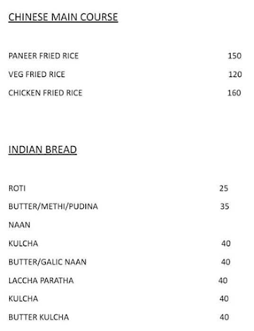 Tarangini menu 