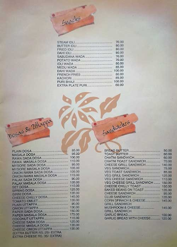 Hotel Abhishek Veg menu 