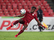 Edwin Gyimah of Sekhukhune United during the DStv Premiership 2021/22 match between Sekhukhune United and Royal AM.