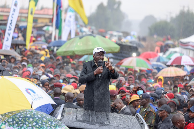 President William Ruto addressing residents of Kuresoi North Constituency, Nakuru on January 13, 2024