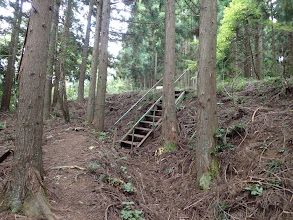 林道への階段