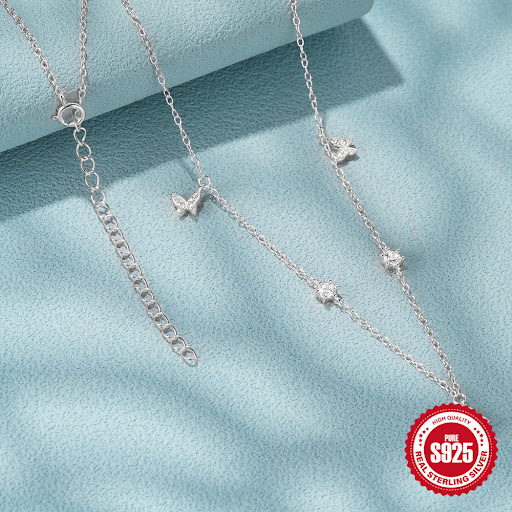 Title 7, Turquoise Butterfly Diamond Twin Ladies Clavicl...