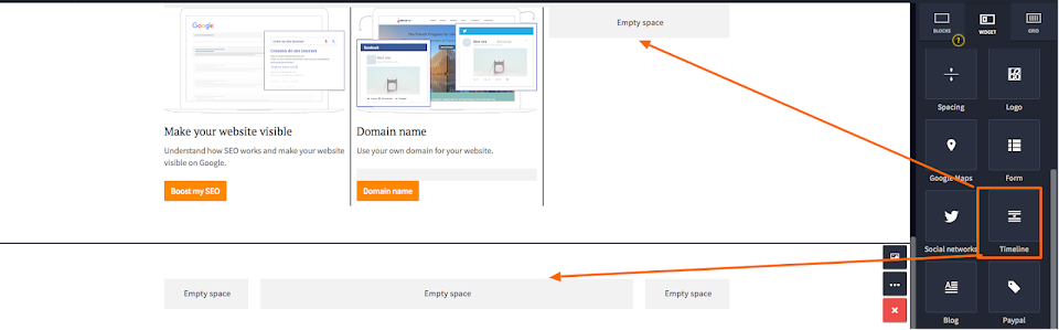 Insert a timeline in a web page